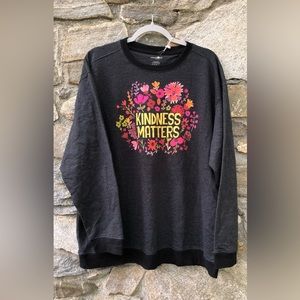 NATURAL LIFE Kindness Matters Floral Crewneck Sweatshirt NWT